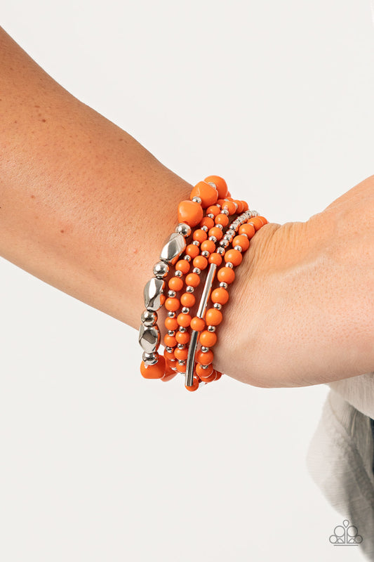 Vibrantly Vintage - Orange Bracelet