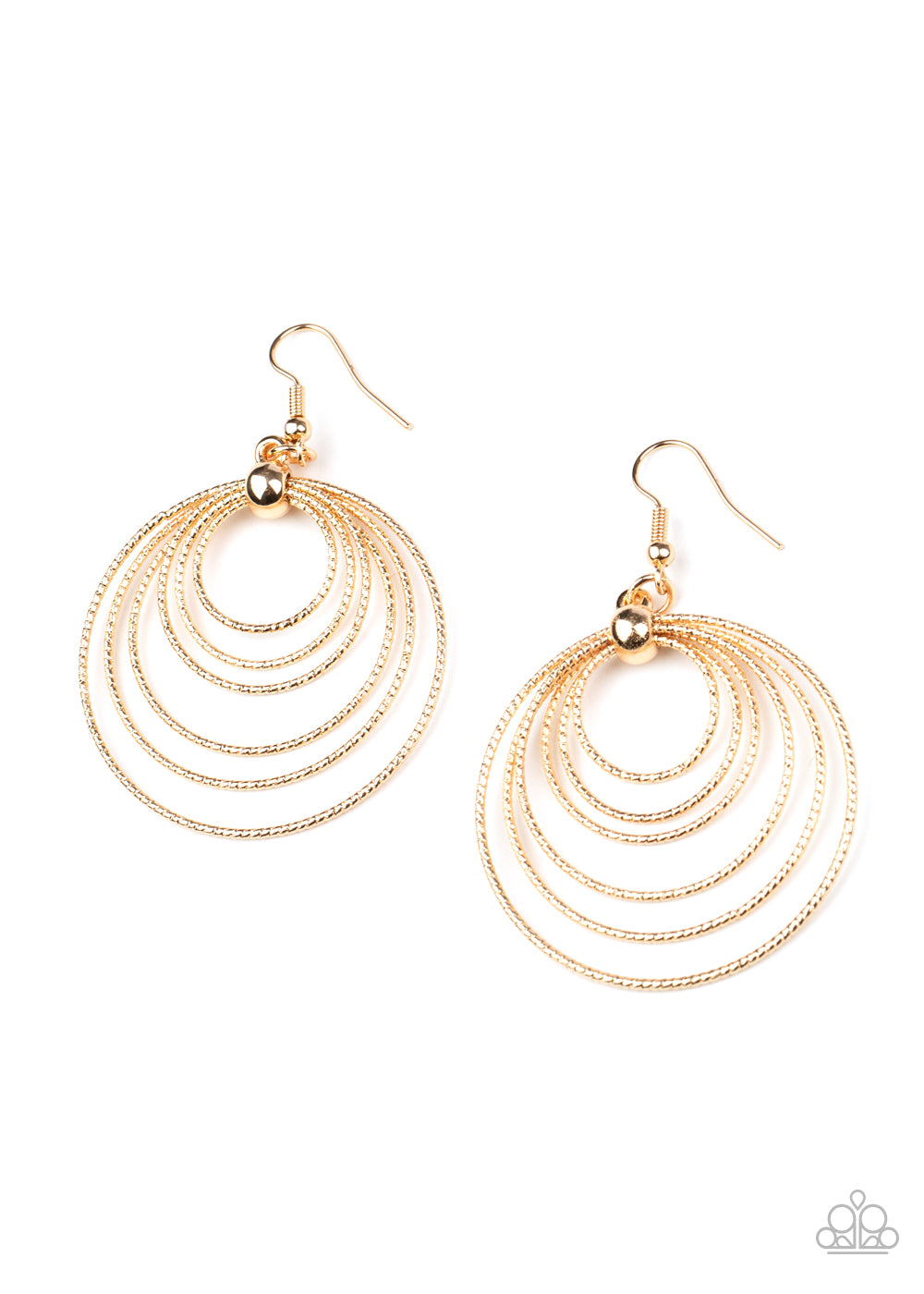 Elliptical Elegance - Gold Earring