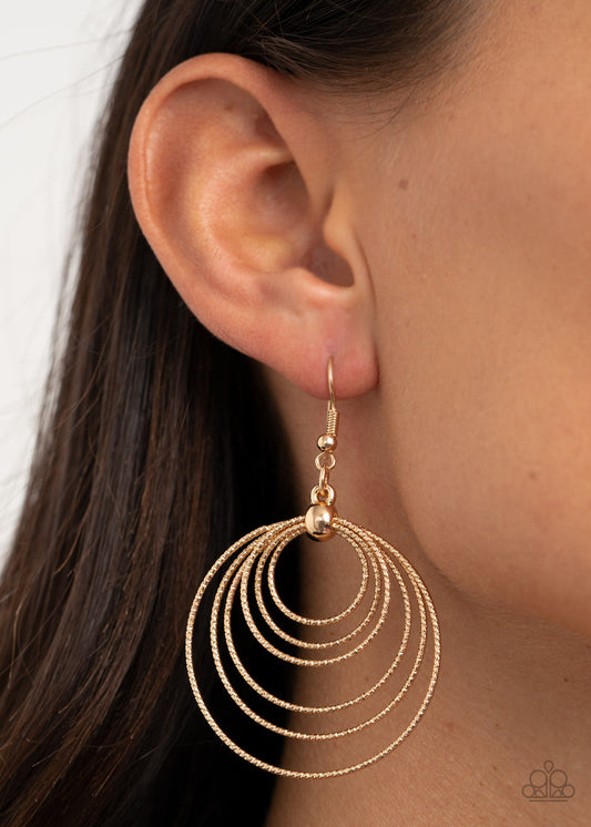 Elliptical Elegance - Gold Earring