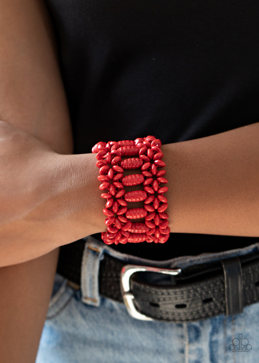 Fiji Flavor - Red Wooden Bracelet