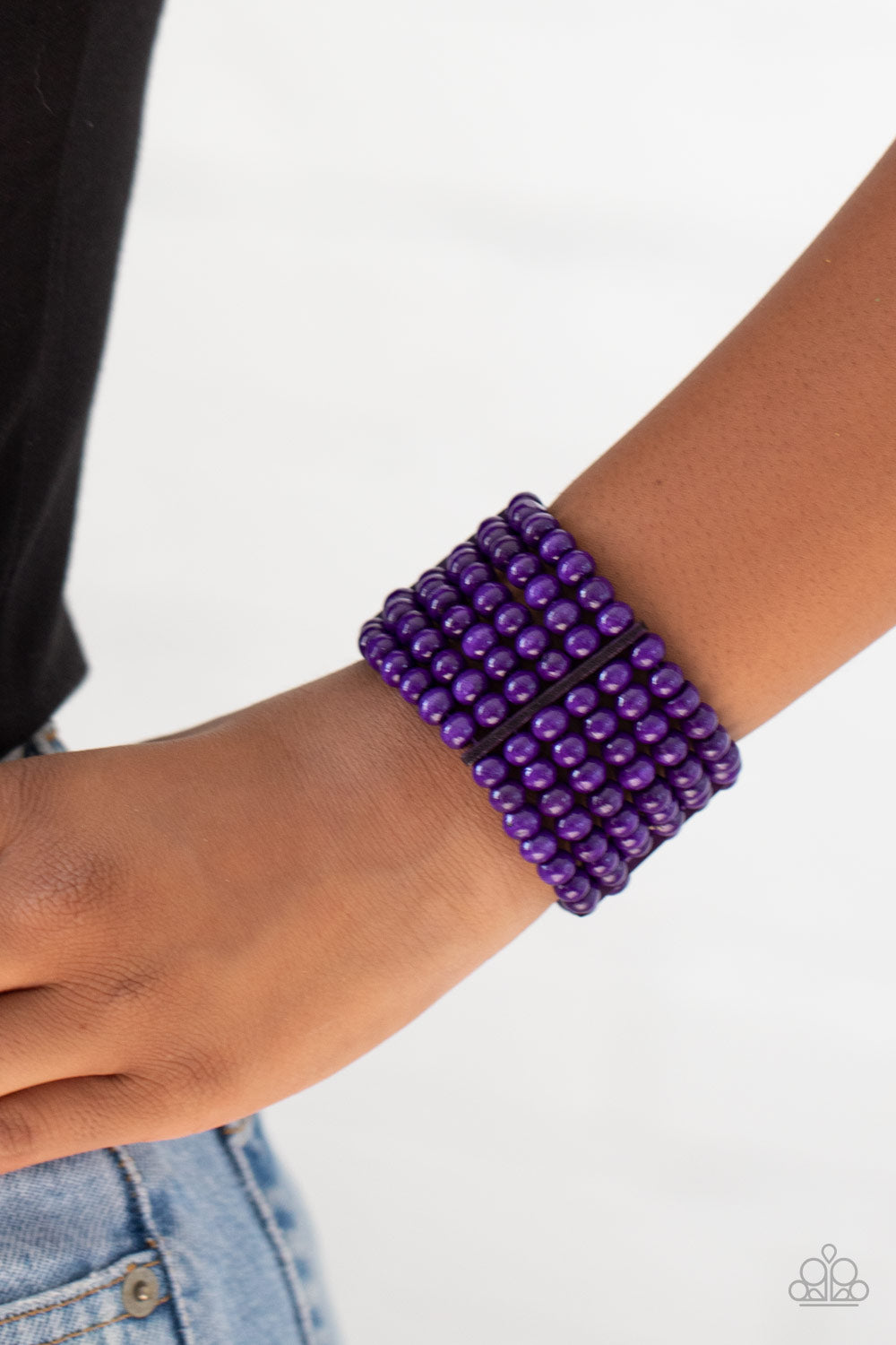 Tanning in Tanzania - Purple Wooden Bracelet