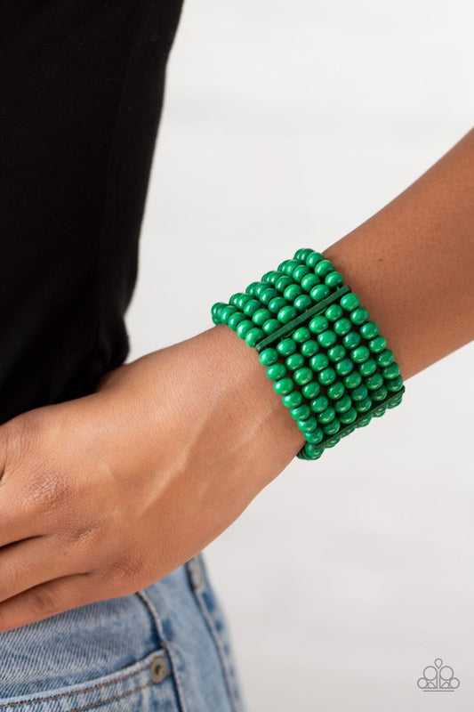 Tanning in Tanzania - Green Wooden Bracelet