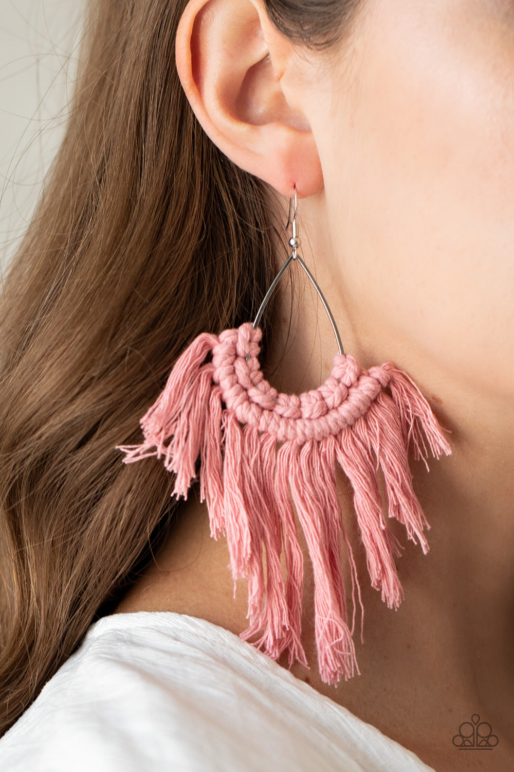 Wanna Piece Of MACRAME? - Pink Earring