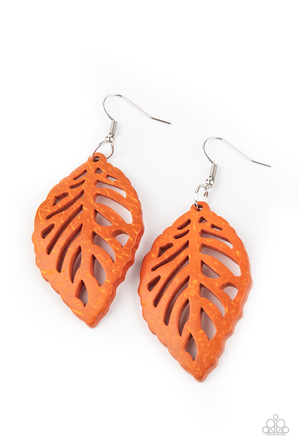 LEAF Em Hanging - Orange Earring