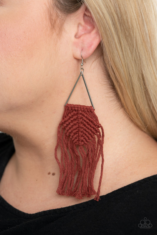 Macrame Jungle - Brown Earring