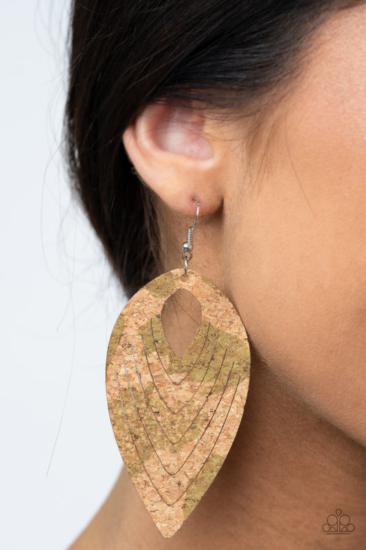 Cork Cabana - Green Earring