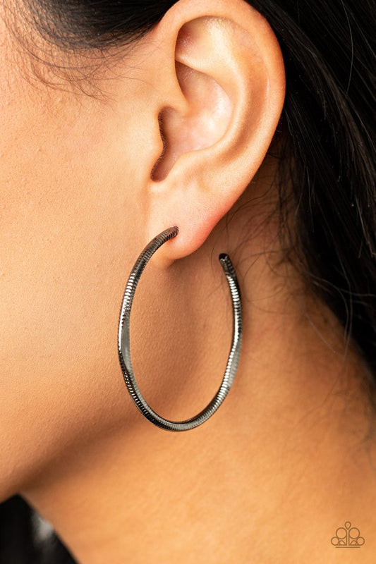Spitfire - Black Hoop Earring