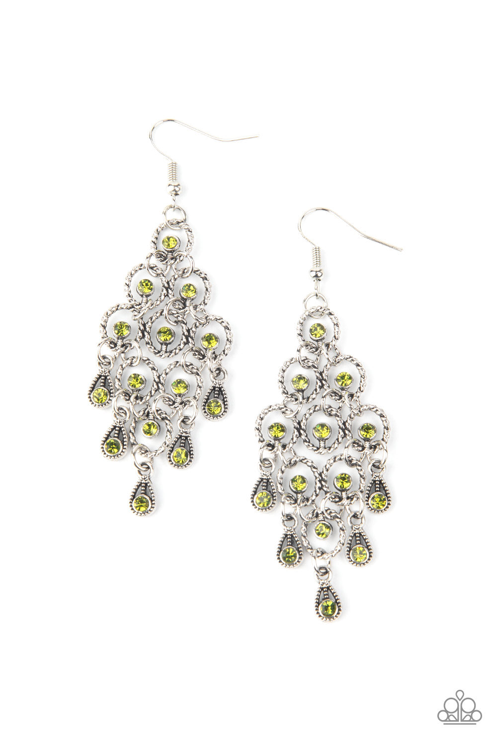 Chandelier Cameo - Green Earring