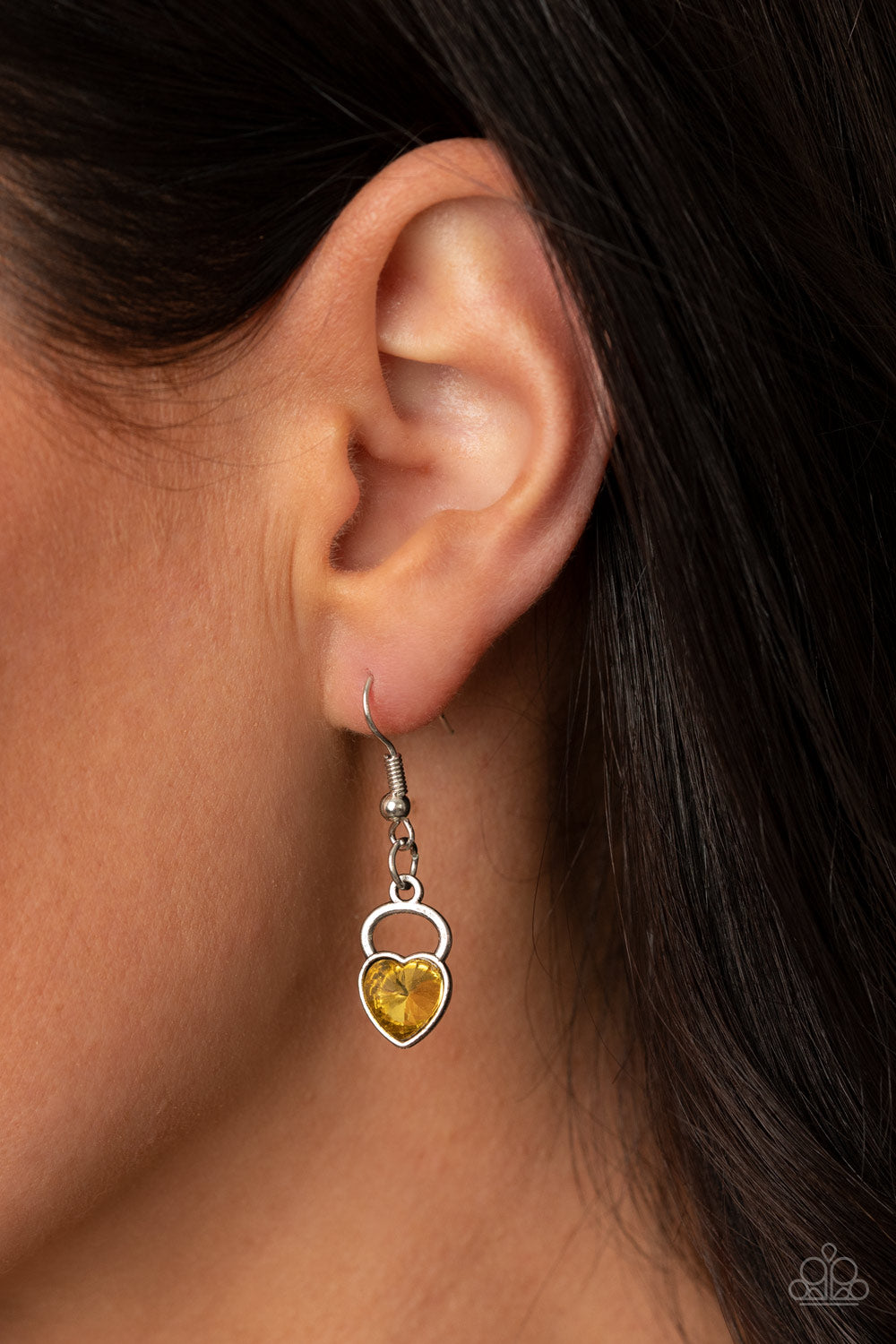 HEART On Your Heels - Yellow Necklace