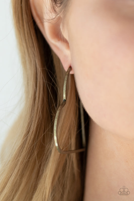 I HEART a Rumor - Brass Earring