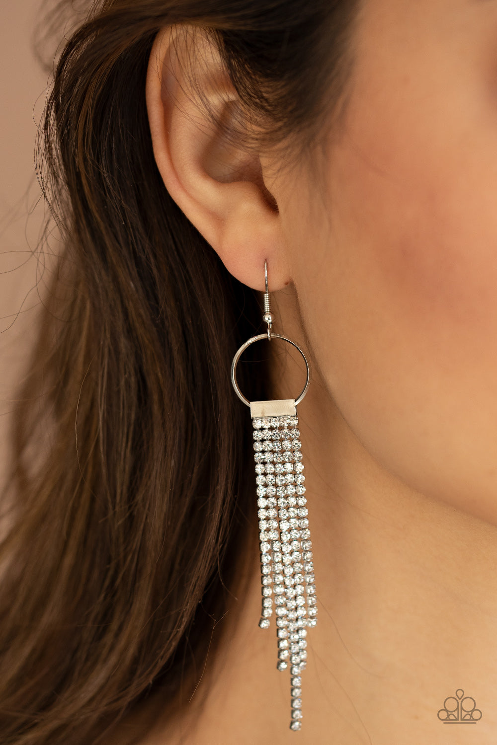 Tapered Twinkle - White Earring