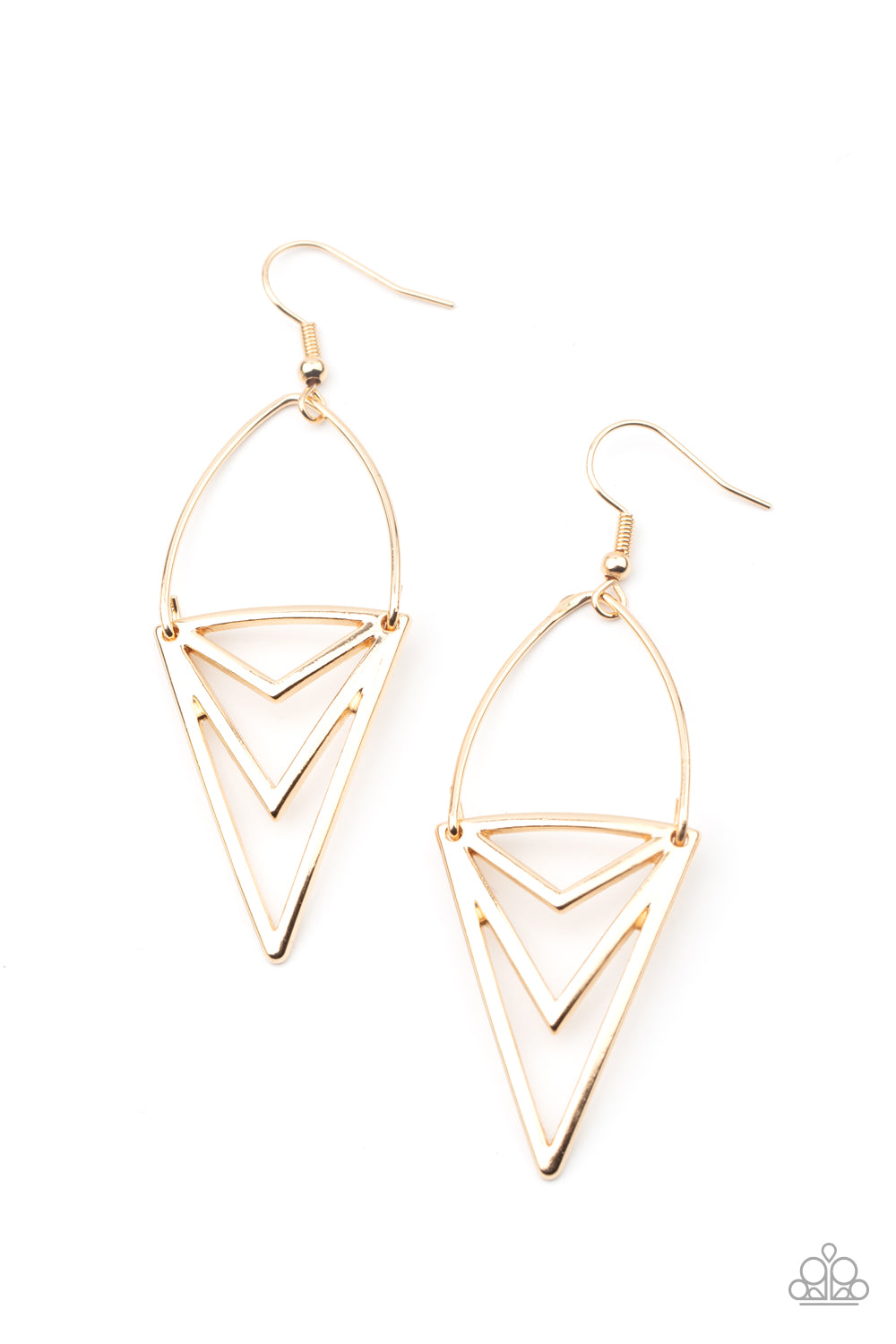 Proceed With Caution - Gold Earring