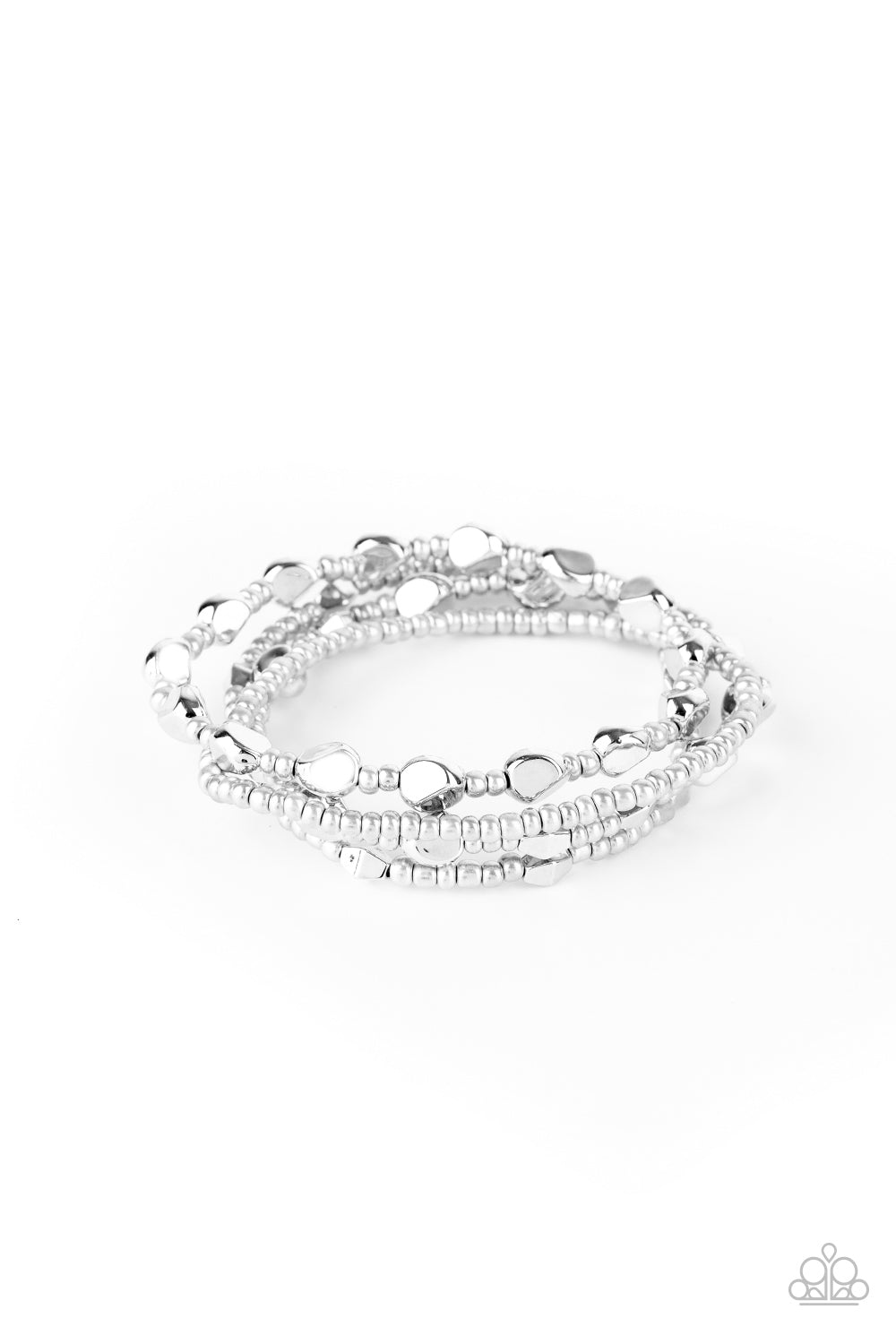 Fashionably Faceted - Silver Bracelet