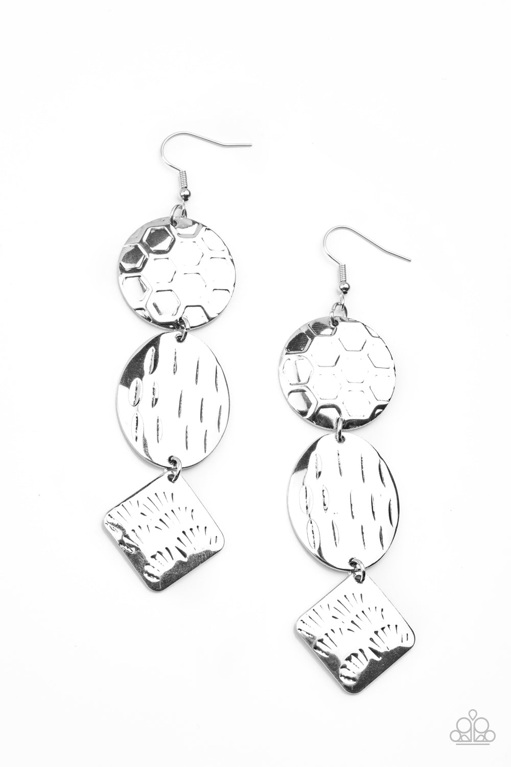 Mixed Movement - Silver Earring