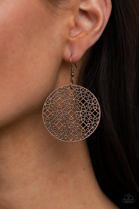 Metallic Mosaic - Copper Earring