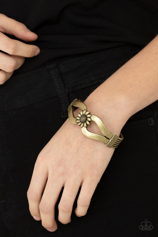 Let A Hundred SUNFLOWERS Bloom - Brass Bracelet