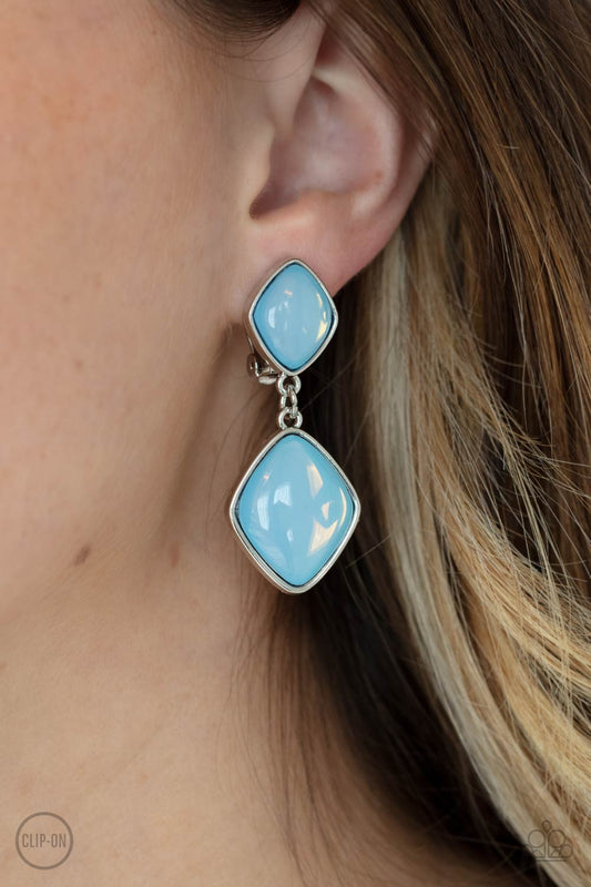 Double Dipping Diamonds - Blue Earring