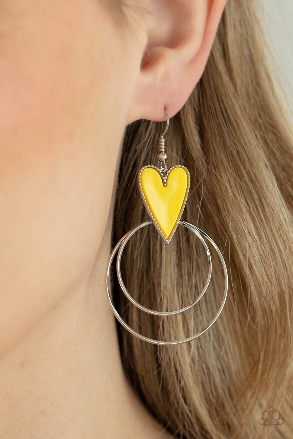 Happily Ever Hearts - Yellow Earring