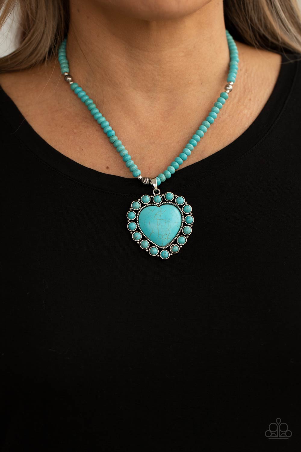 A Heart of Stone - Blue Necklace