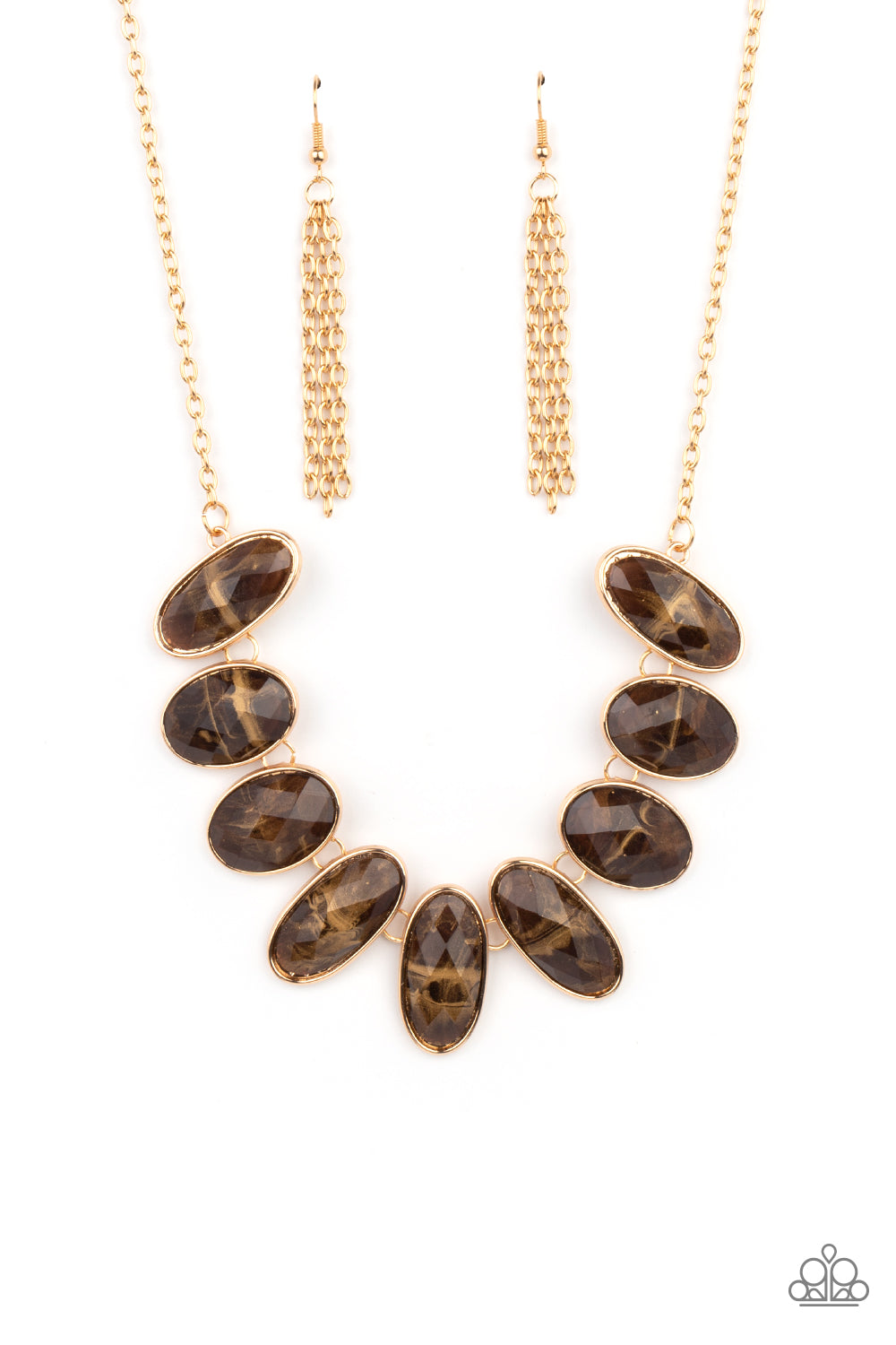 Elliptical Episode - Brown Necklace