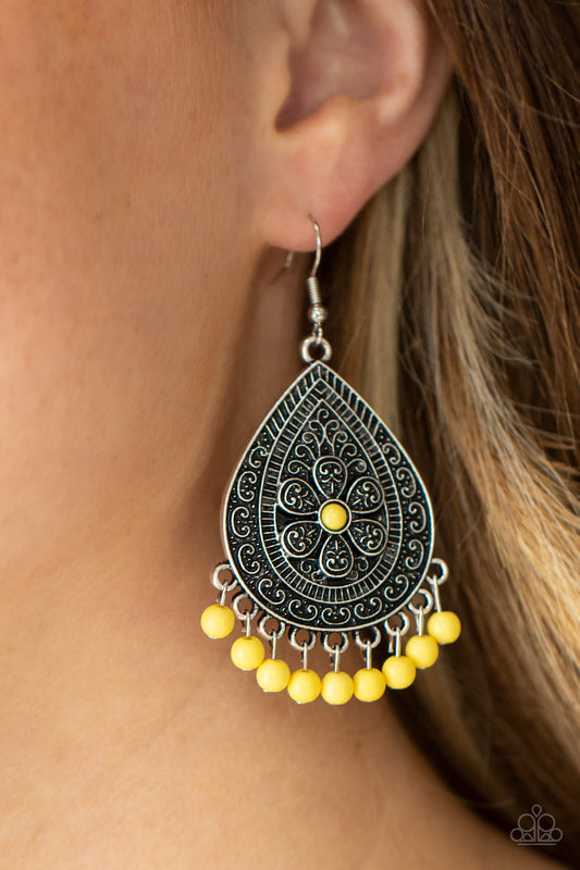 Blossoming Teardrops - Yellow Earring