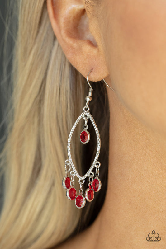 Glassy Grotto - Red Earring