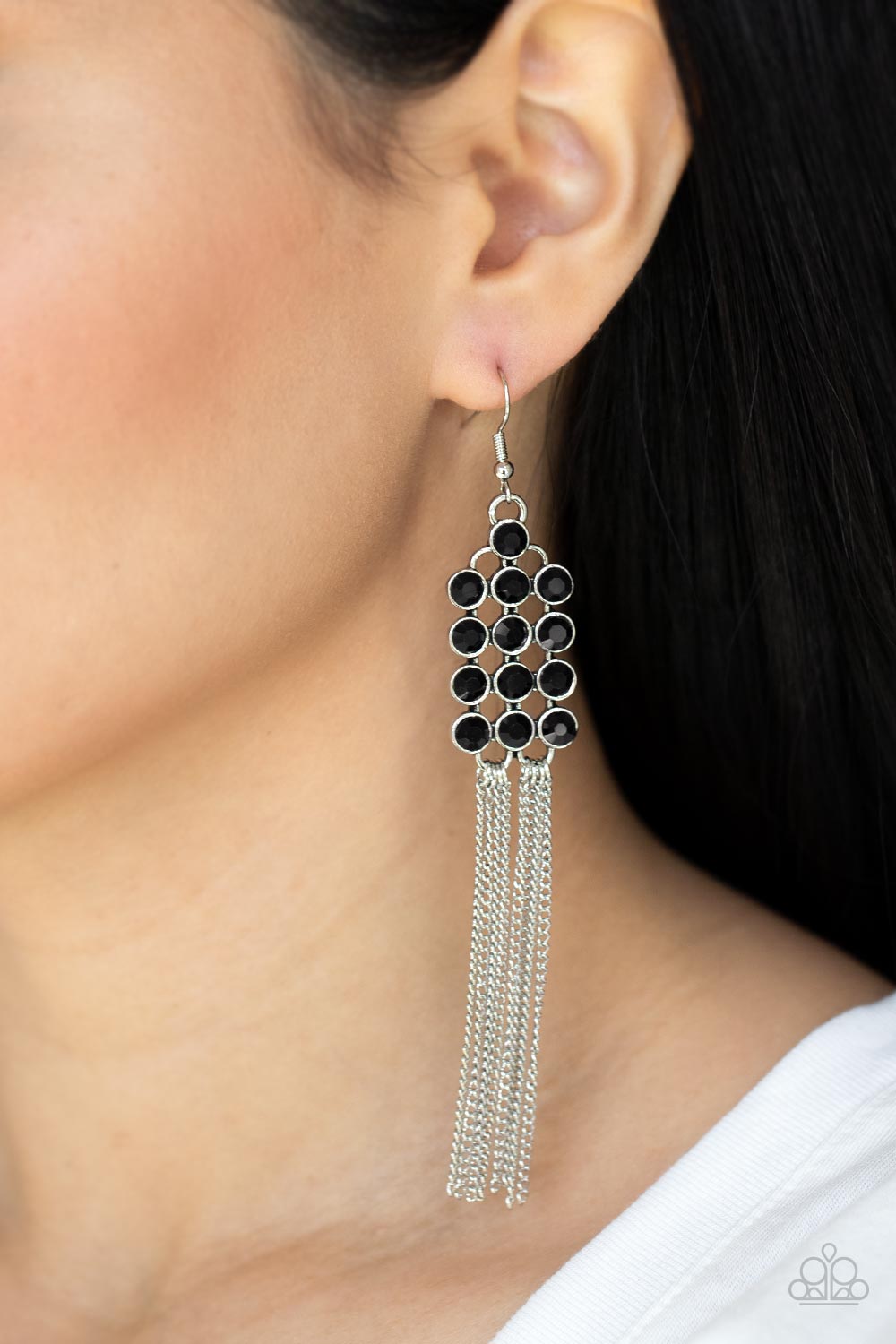 Tasteful Tassel - Black Earring