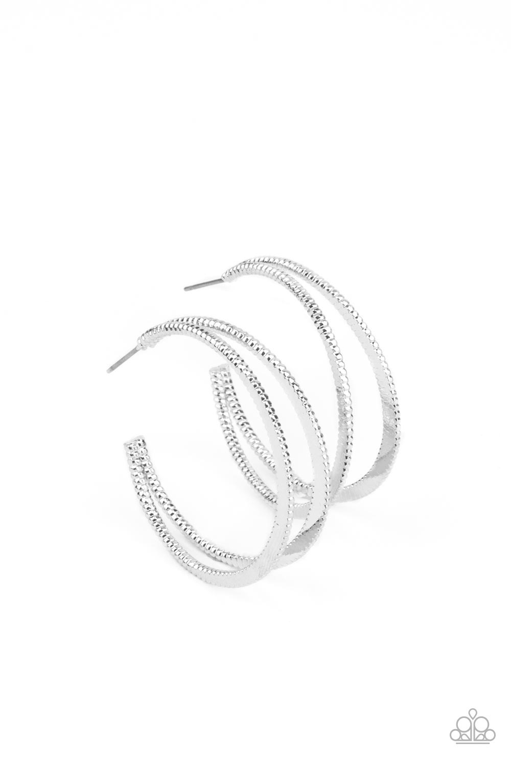 Rustic Curves - Silver Earring