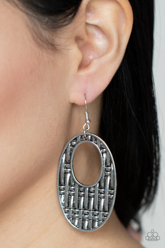 Engraved Edge - Silver Earring