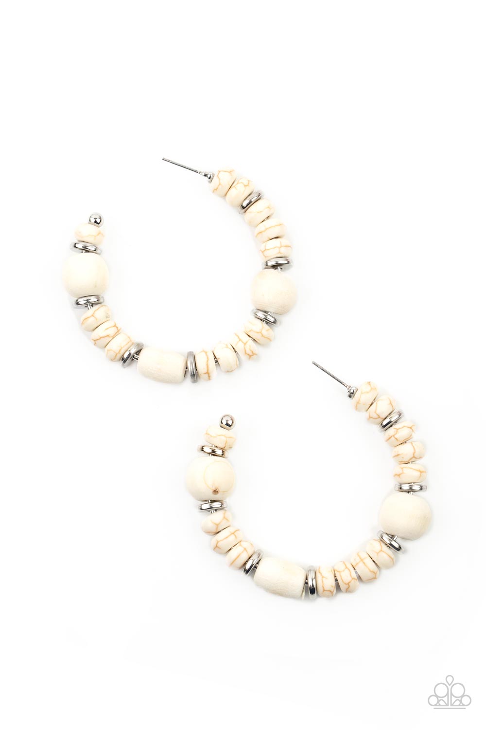 Definitely Down-To-Earth - White Earring