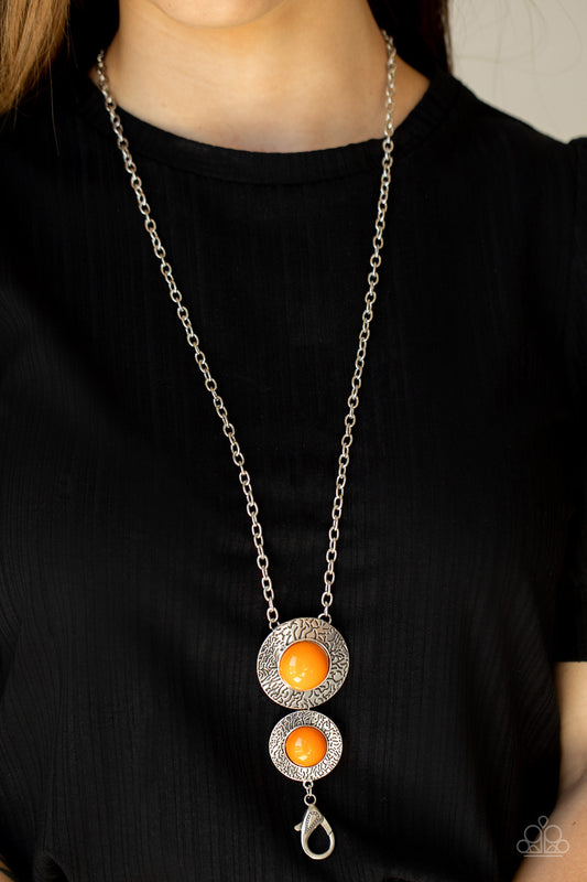Abstract Artistry - Orange Lanyard Necklace