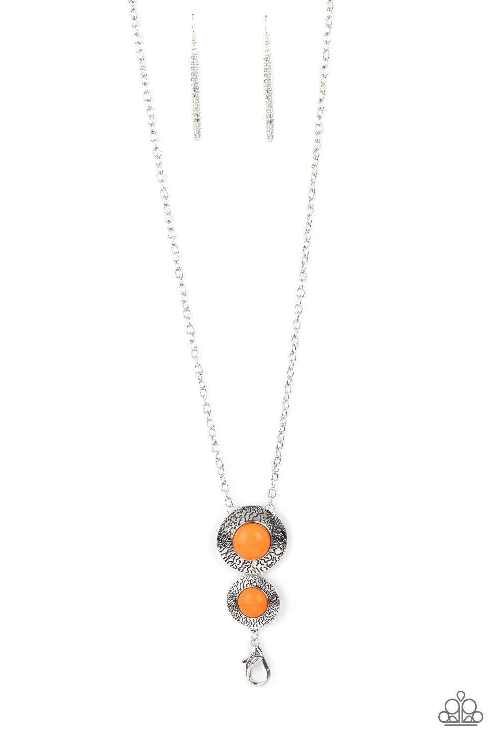 Abstract Artistry - Orange Lanyard Necklace