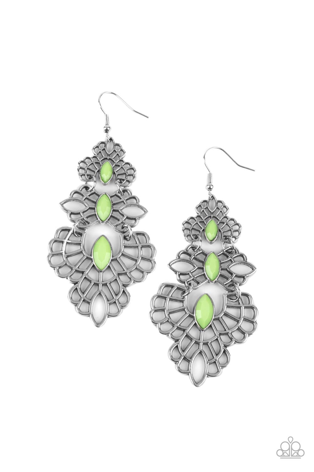 Flamboyant Frills - Green Earring