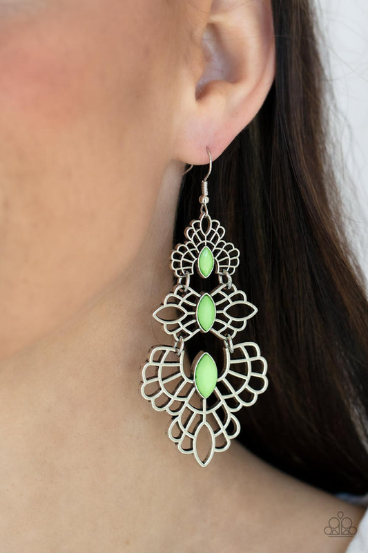 Flamboyant Frills - Green Earring