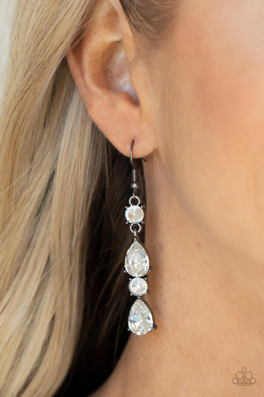 Raise Your Glass to Glamorous - Black Earring