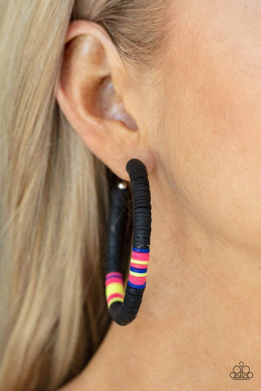 Colorfully Contagious - Black Earring