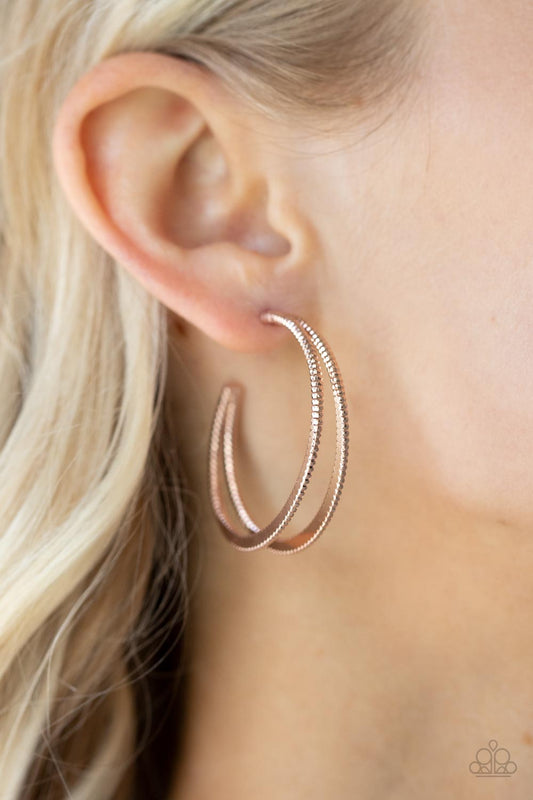 Rustic Curves - Rose Gold Earring