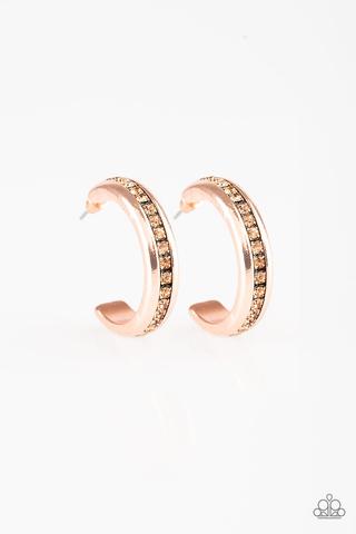 5th Avenue Fashionista Hoop - Copper Earrings