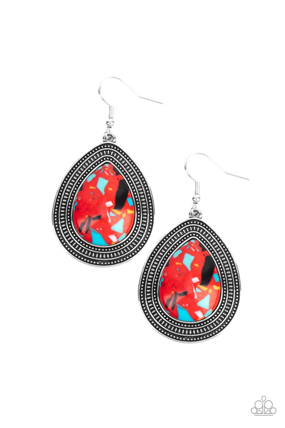 Terrazzo Tundra - Red Earring