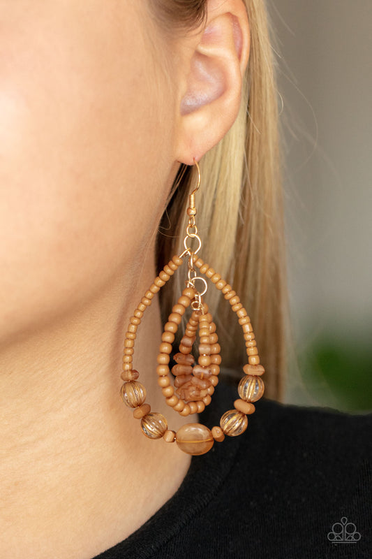 Prana Party - Brown Earring