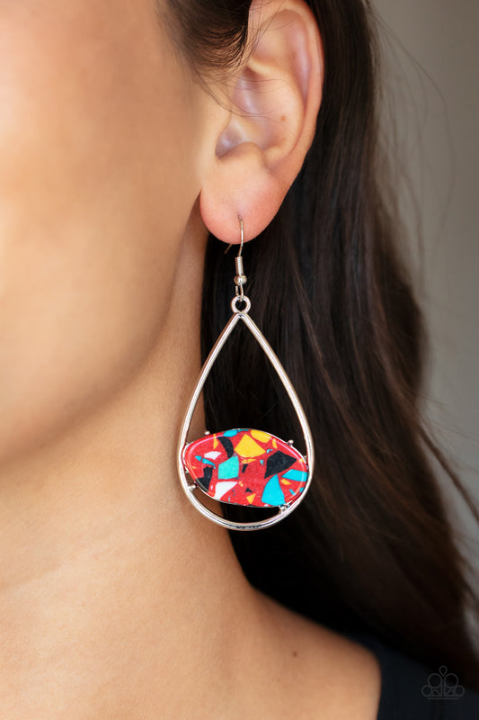 Tropical Terrazzo - Red Earring