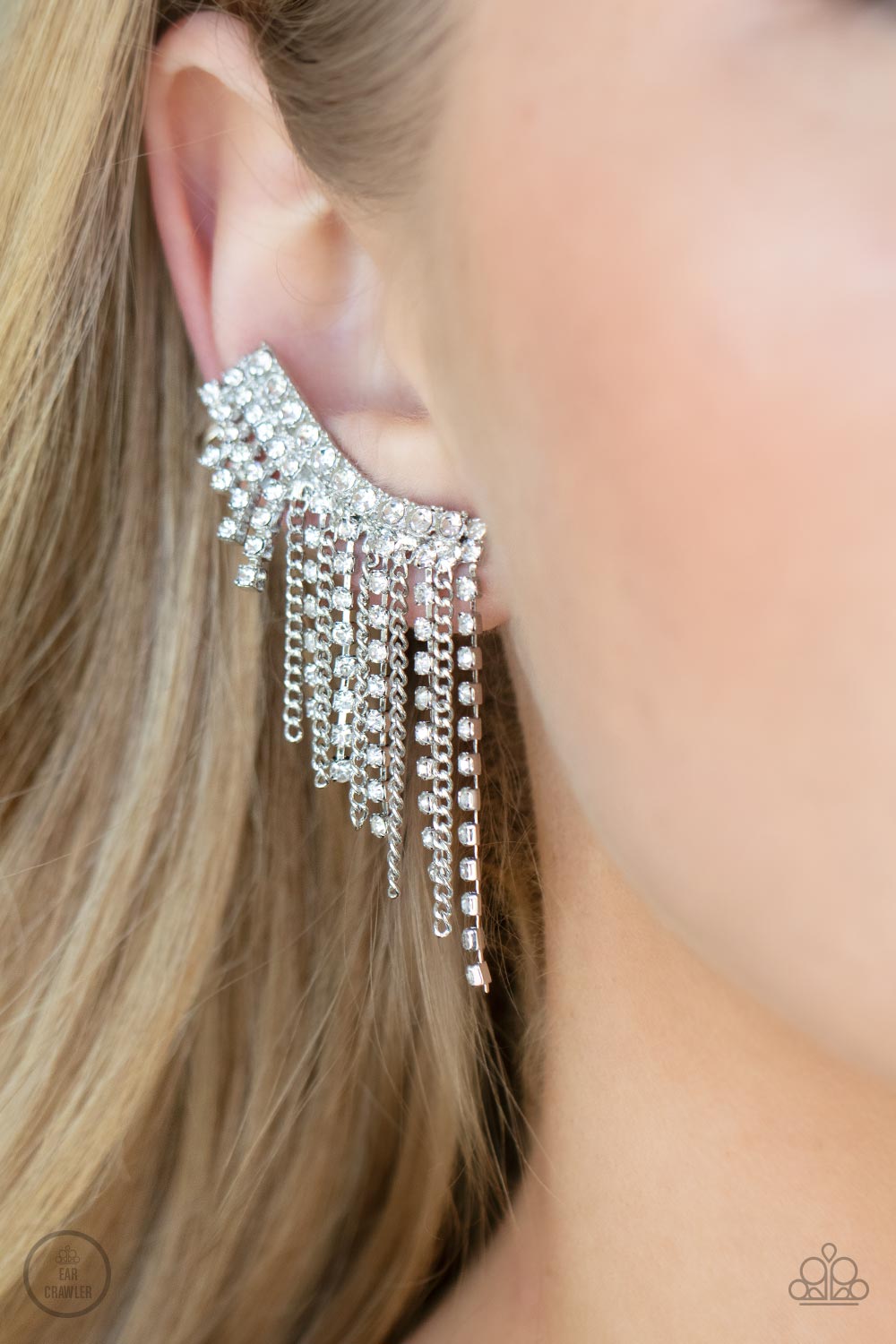Thunderstruck Sparkle - White Earring