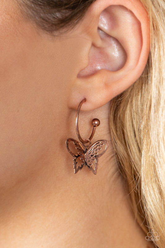 Butterfly Freestyle - Copper Earring