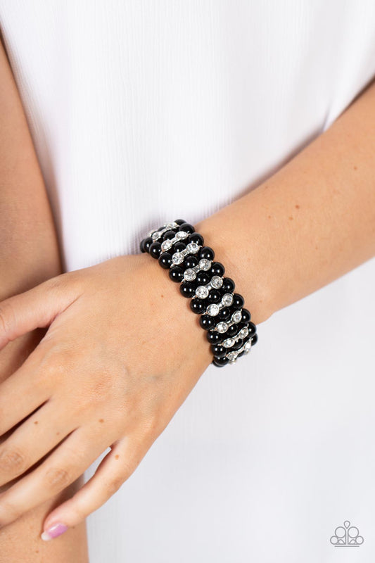 Eiffel Tower Elegance - Black Bracelet