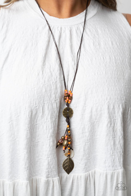 Knotted Keepsake - Orange Necklace