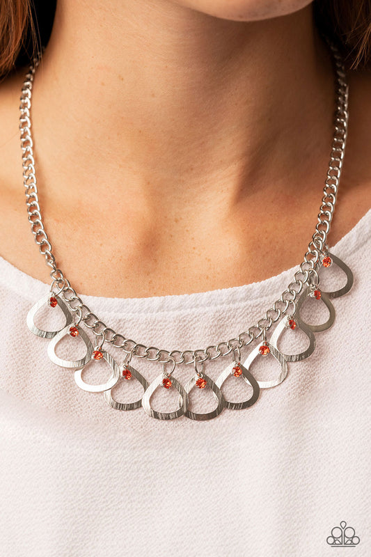 TEAR-rifically Twinkling - Orange Necklace