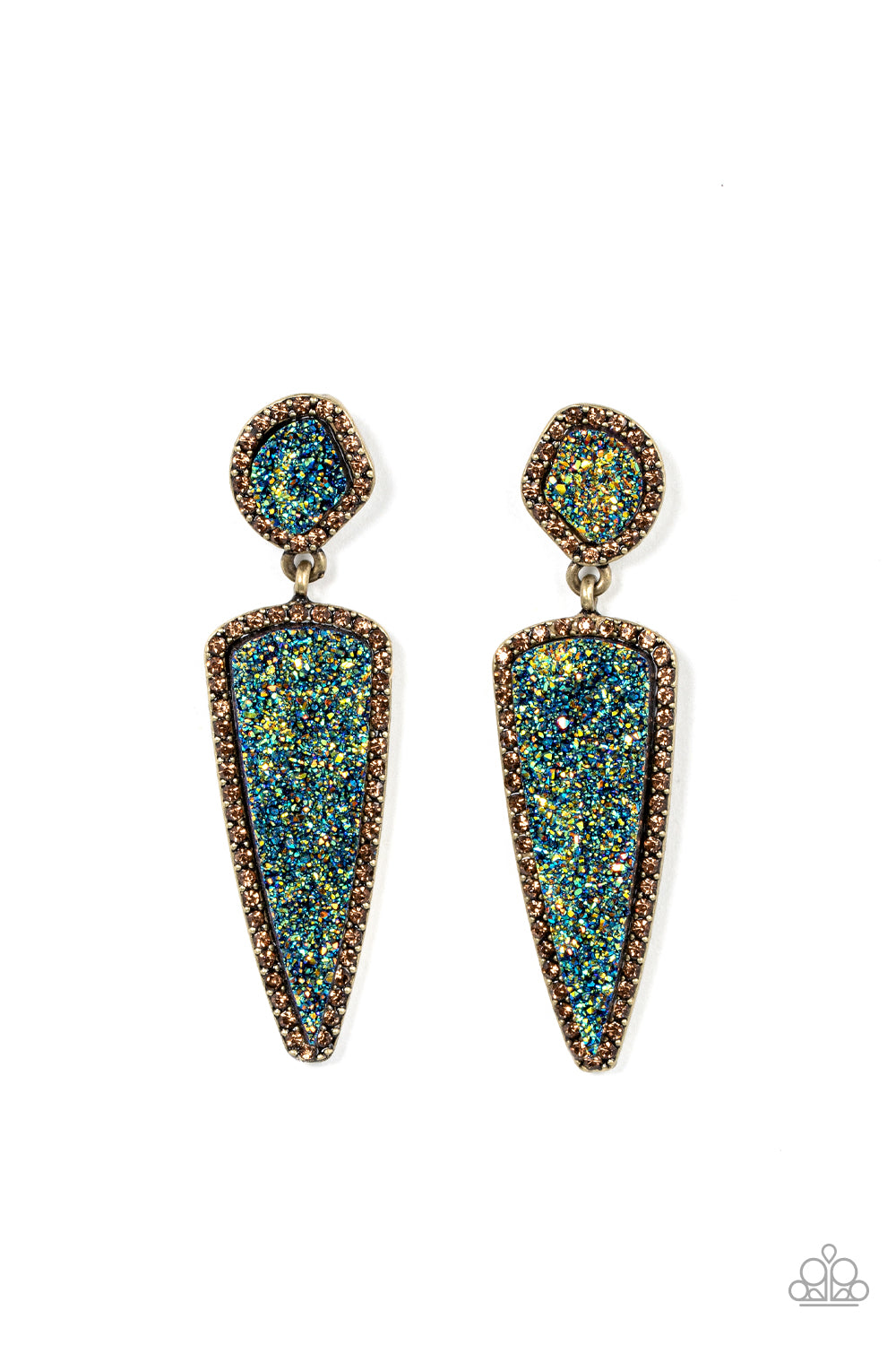 Druzy Desire - Brass Earring