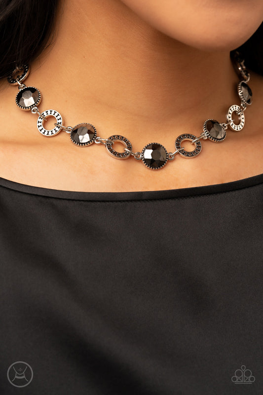 Rhinestone Rollout - Silver Necklace