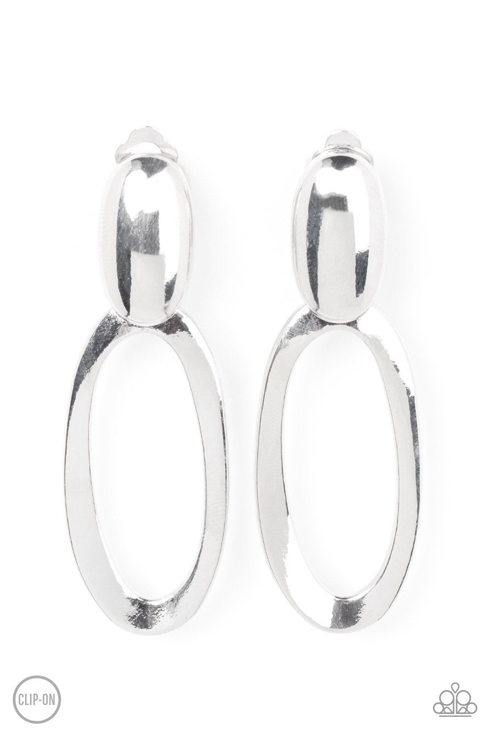 Pull OVAL! - Silver Earring