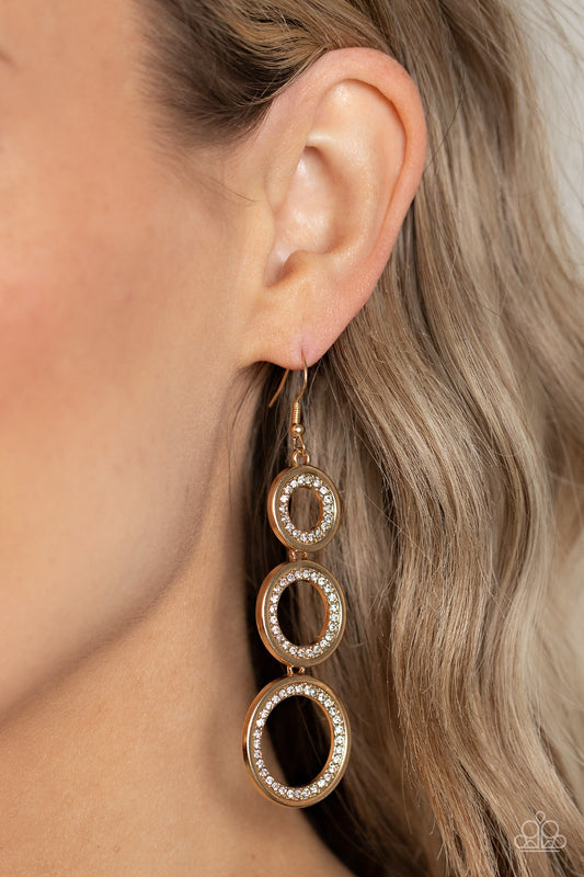 Shimmering in Circles - Gold Earring